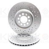 FOR AUDI S3 TT 1.8 T VW BORA 1.9 TDI 2.8 GOLF GTI DRILLED FRONT BRAKE DISCS PAIR