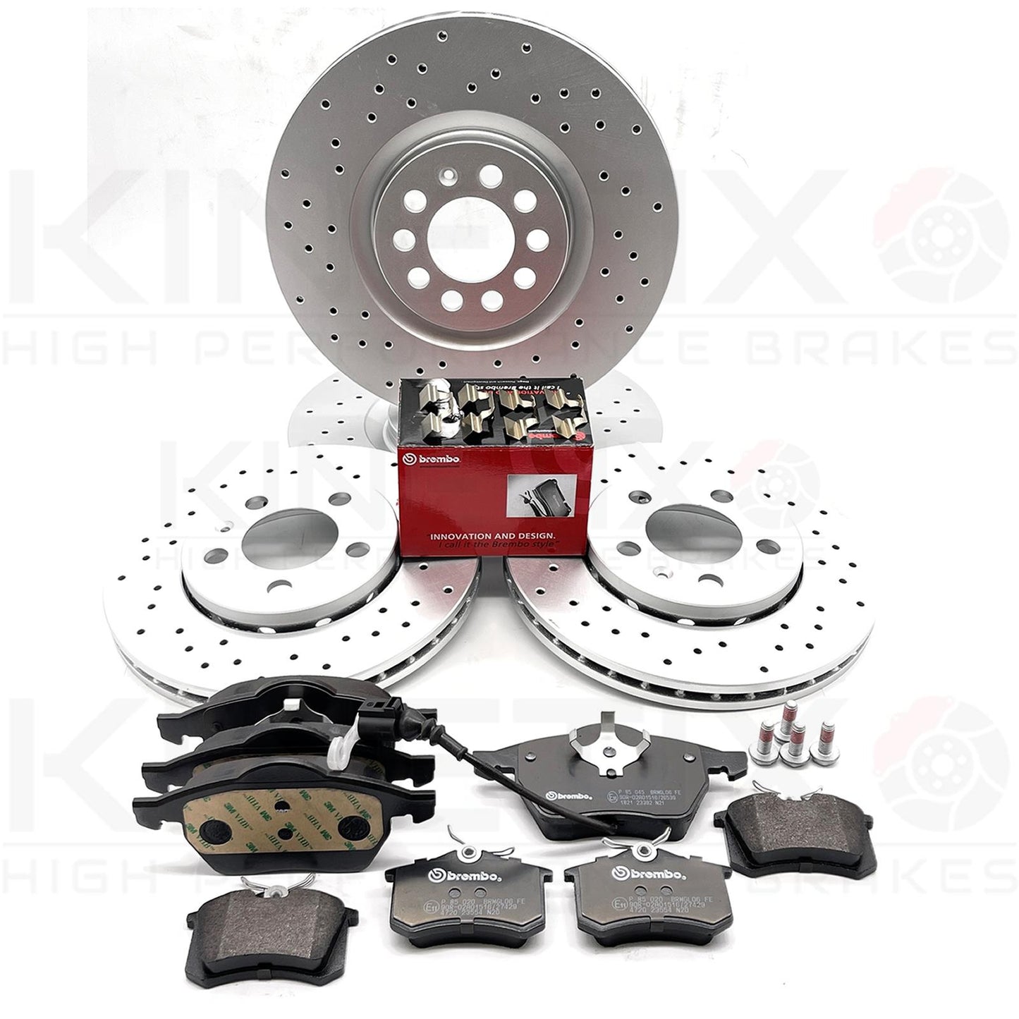 FOR AUDI TT 1.8 TURBO 225 DRILLED FRONT REAR BRAKE DISCS BREMBO PADS 312mm 256mm
