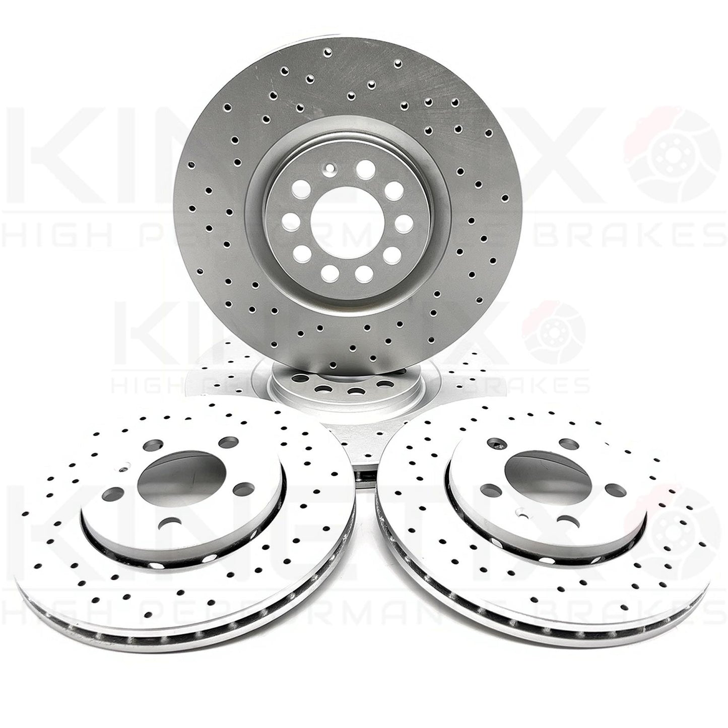 FOR VW GOLF 2.8 VR6 MK4 FRONT REAR DRILLED BRAKE DISCS MINTEX PADS 312mm 256mm