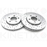 FOR VW GOLF MK4 2.8 VR6 1999-2005 REAR CROSS DRILLED BRAKE DISCS PAIR 256mm