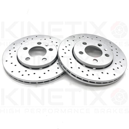 FOR VW BEETLE 2.3 V5 2001-2005 REAR CROSS DRILLED BRAKE DISCS PAIR 256mm