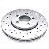 FOR VW GOLF MK4 2.8 VR6 1999-2005 REAR CROSS DRILLED BRAKE DISCS PAIR 256mm