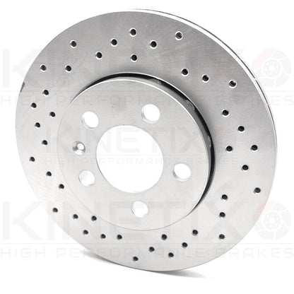 FOR VW BEETLE 2.3 V5 2001-2005 REAR CROSS DRILLED BRAKE DISCS PAIR 256mm