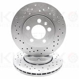 FOR VW GOLF 2.8 VR6 MK4 FRONT REAR DRILLED BRAKE DISCS MINTEX PADS 312mm 256mm