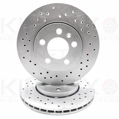 FOR VW BORA 2.8 V6 FRONT REAR DRILLED BRAKE DISCS MINTEX PADS 312mm 256mm FR RR