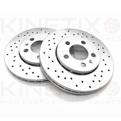 FOR VW GOLF 2.3 V5 MK4 FRONT REAR DRILLED BRAKE DISCS MINTEX PADS 312mm 256mm