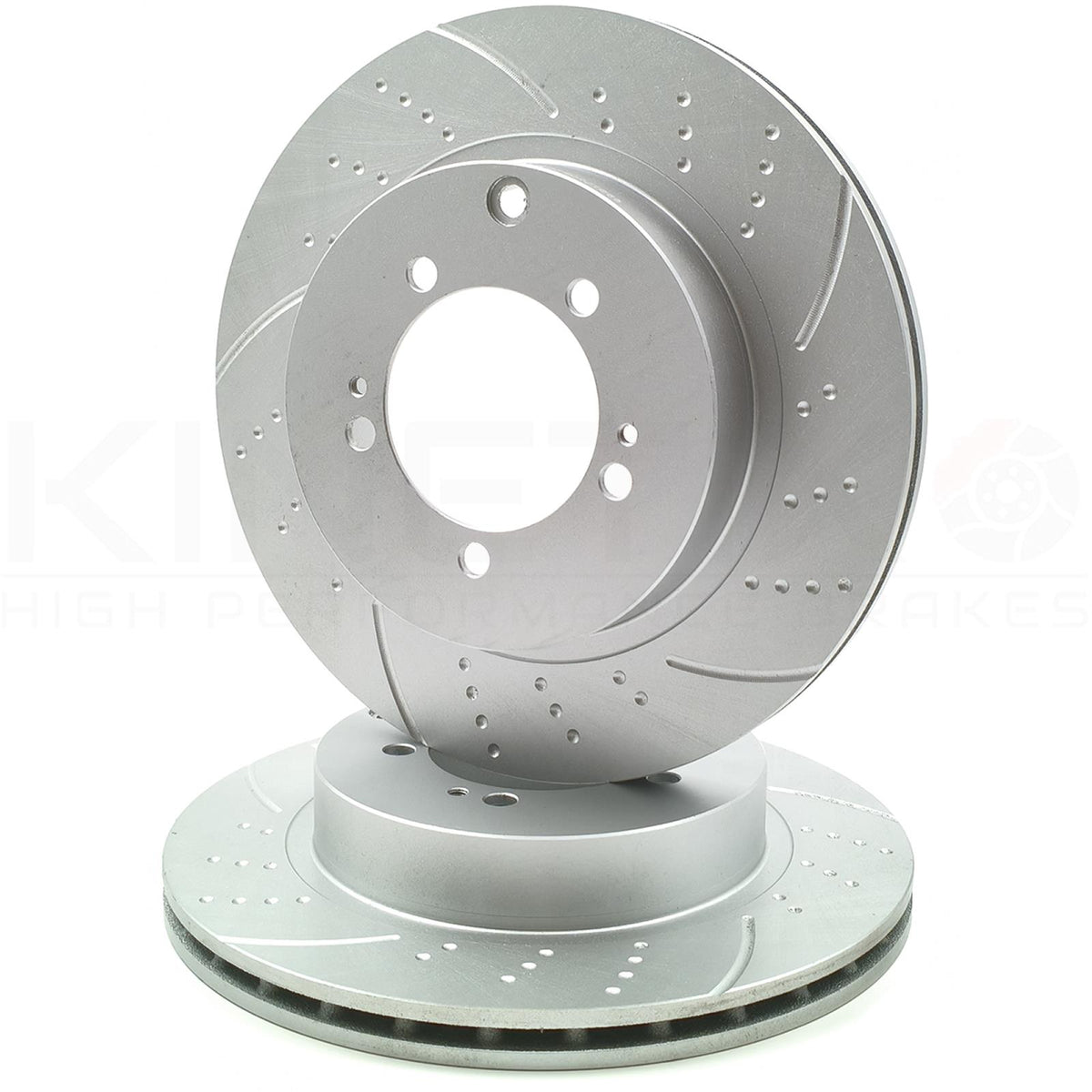 FOR MITSUBISHI LANCER EVO 8 REAR CROSS DIMPLED GROOVED BRAKE DISCS PAIR 300mm