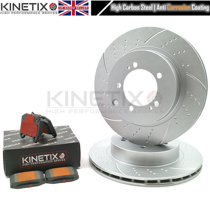FOR MITSUBISHI LANCER EVO 6/7/8/9 REAR BRAKE DISCS CERAMIC RACING PADS 300mm