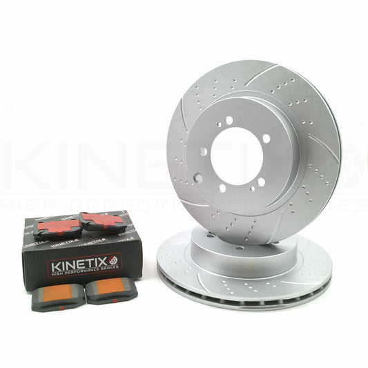 FOR MITSUBISHI LANCER EVO 6/7/8/9 REAR BRAKE DISCS CERAMIC RACING PADS 300mm