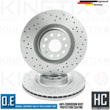 FOR VW GOLF R MK6 DRILLED FRONT REAR BRAKE DISCS BREMBO PADS 345mm 310mm FR RR