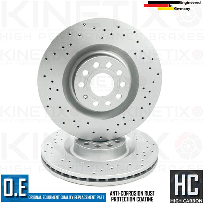 FOR SEAT LEON CUPRA K1 CROSS DRILLED PERFORMANCE FRONT BRAKE DISCS PADS 345mm