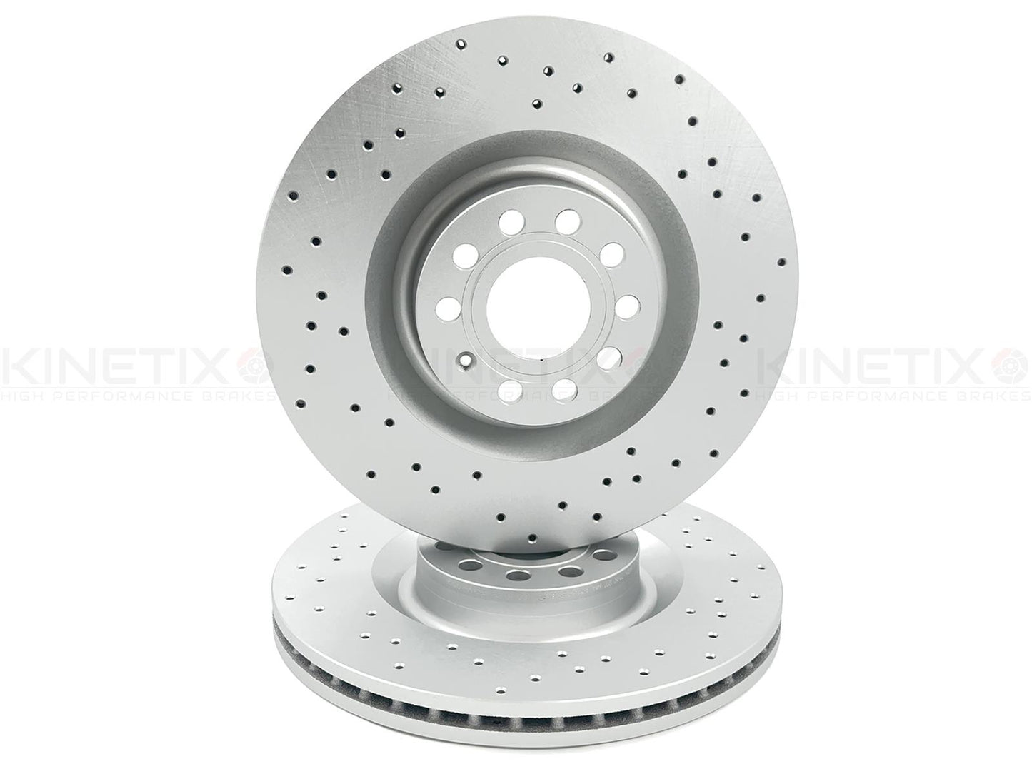 FOR VW SCIROCCO R 09-17 DRILLED FRONT BRAKE DISCS CERAMIC PERFORMANCE PADS 345mm