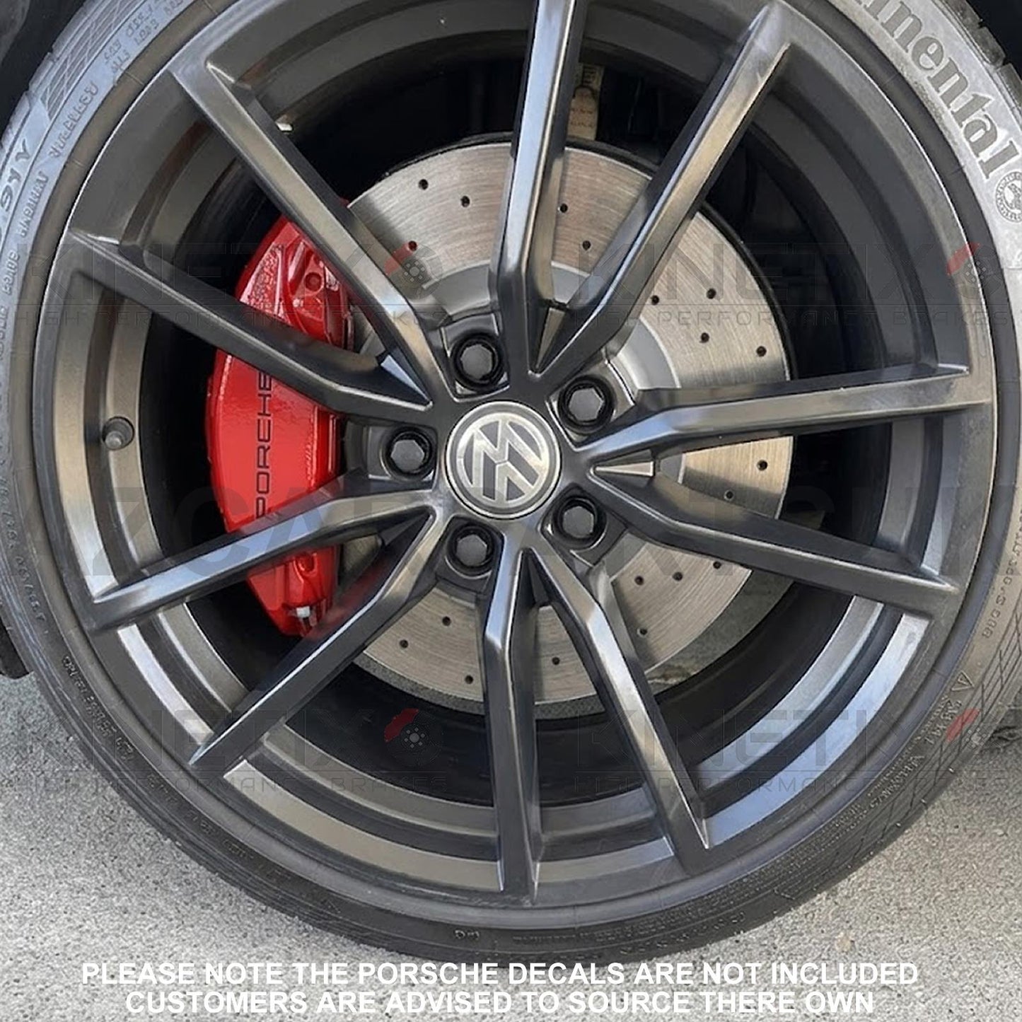 KINETIX PORSCHE MACAN 4 POT 4 PISTON FRONT BIG BRAKE CALIPERS UPGRADE FOR AUDI S3 SQ2 VW T-ROC R GOLF R R32 PASSAT SEAT LEON CUPRA SKODA SUPERB OCTAVIA MQB (345mm)