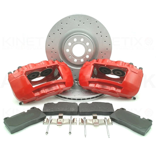 FOR SEAT LEON CUPRA SKODA OCTAVIA RS FRONT 345mm 4 POT BIG BRAKE CALIPERS KIT