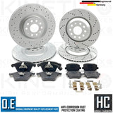 FOR VW GOLF R32 MK5 MK6 GOLF R FRONT REAR DRILLED BRAKE DISCS PADS 345mm 310mm