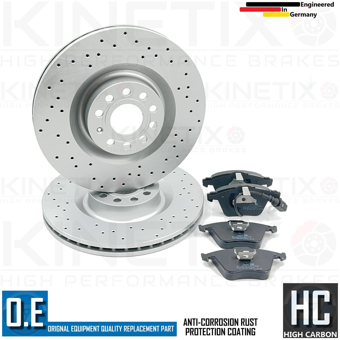 FOR VW CC PASSAT 3.6 R36 CROSS DRILLED PERFORMANCE FRONT BRAKE DISCS PADS 345mm