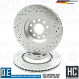 FOR VW PASSAT 3.2 FSI 2005-2010 CROSS DRILLED REAR BRAKE DISCS PAIR 310mm COATED