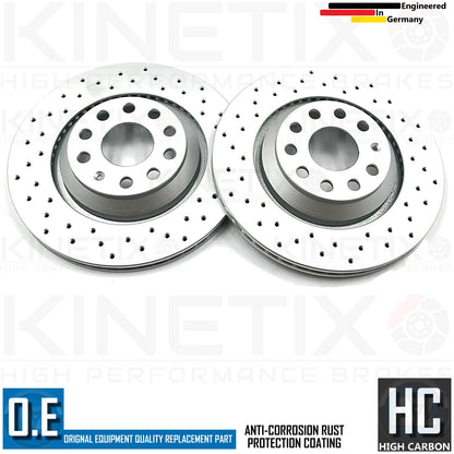 FOR VW GOLF R MK8/8.5 DRILLED FRONT REAR BRAKE DISCS PADS 357mm 310mm 5WA615301A