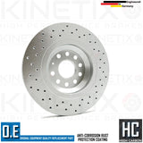 FOR VW GOLF R MK7 FRONT REAR CROSS DRILLED PERFORMANCE BRAKE DISCS 340mm 310mm