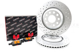 FOR VW GOLF R 2.0 R GTI MK7 CROSS DRILLED REAR BRAKE DISCS PADS 310mm