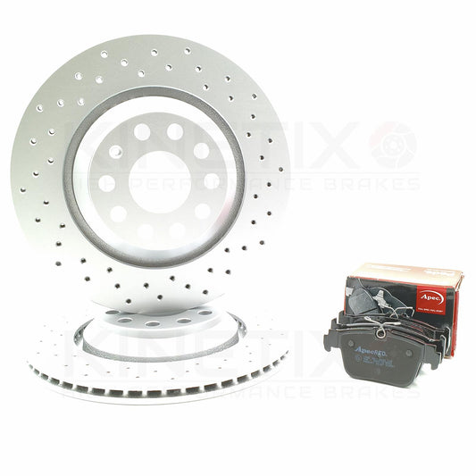 FOR CUPRA LEON TERRAMAR FORMENTOR CROSS DRILLED REAR BRAKE DISCS PADS 310mm