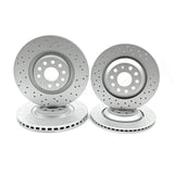 FOR VW GOLF R MK7 FRONT REAR CROSS DRILLED PERFORMANCE BRAKE DISCS 340mm 310mm