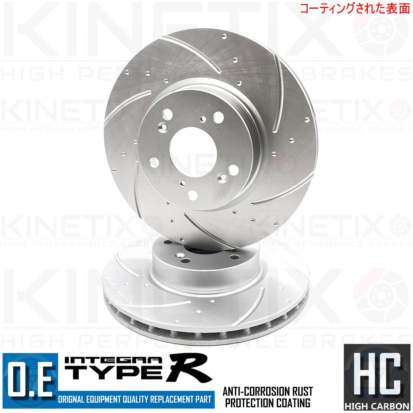 FOR HONDA INTEGRA TYPE R DC5 FRONT REAR DIMPLED GROOVED BRAKE DISCS BREMBO PADS