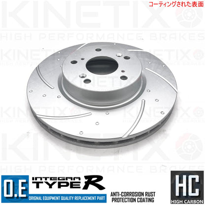 FOR HONDA INTEGRA DC5 TYPE R FRONT DIMPLED GROOVED BRAKE DISCS BREMBO PADS 300m
