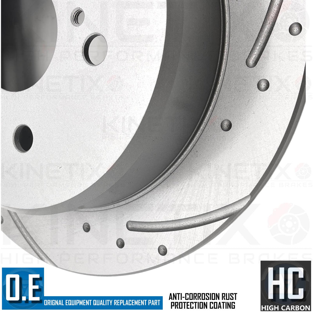 Discos De Freno Traseros Ranurados Y Perforados Para Lexus IS250/IS220d (2005-2013) - 291mm - Con Pastillas Mintex