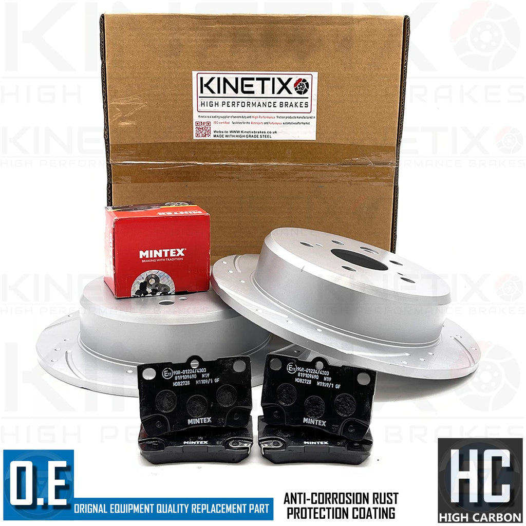 FOR LEXUS IS250 IS220d 05-13 DIMPLED GROOVED REAR BRAKE DISCS MINTEX PADS 291mm