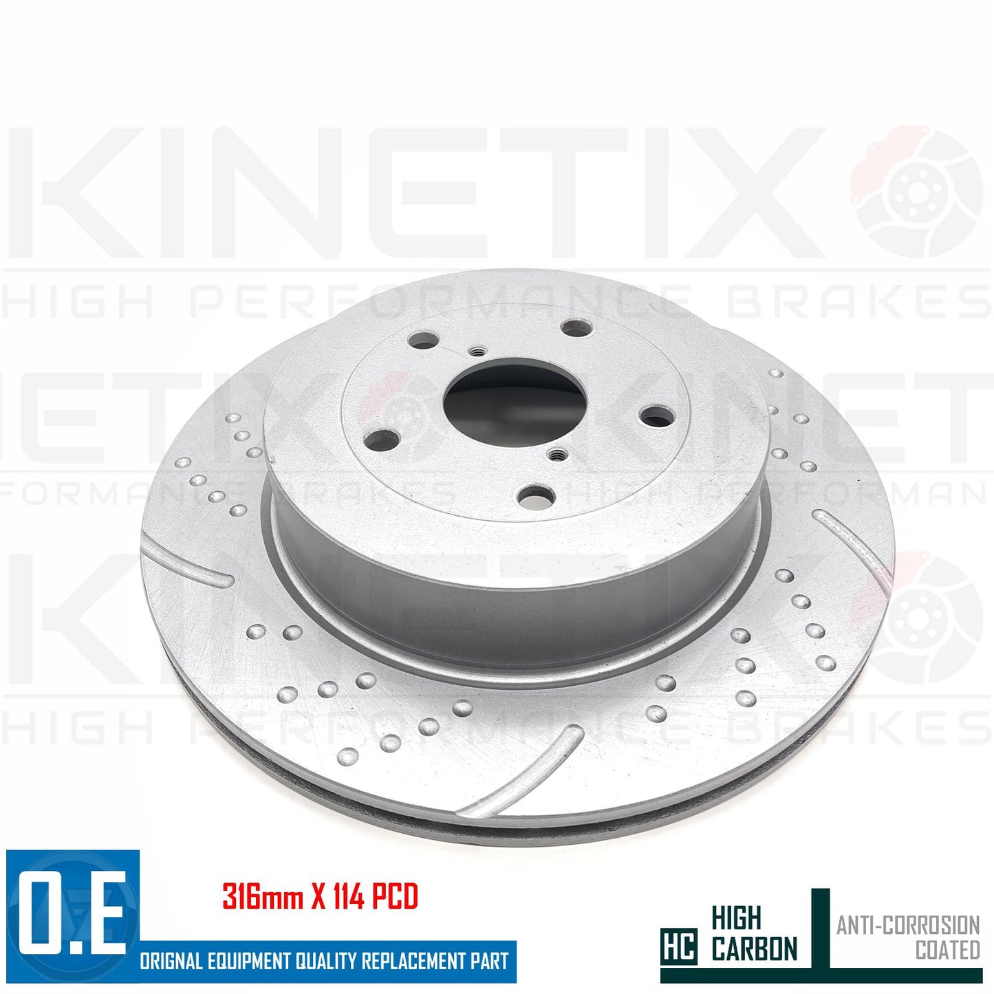 FOR SUBARU IMPREZA GD 2.0 WRX STi 04-05 REAR PERFORMANCE BRAKE DISCS PAIR 316mm