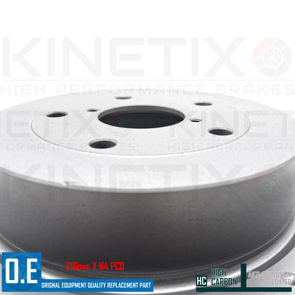 FOR SUBARU IMPREZA (GD,GG,GE) REAR DIMPLED GROOVED BRAKE DISCS PAIR 316mm 114pcd