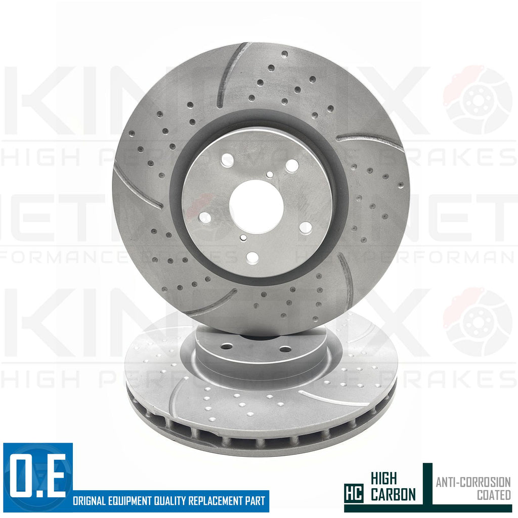 FOR SUBARU IMPREZA 2.5 (GG) DIMPLED GROOVED FRONT BRAKE DISCS PAIR 326mm