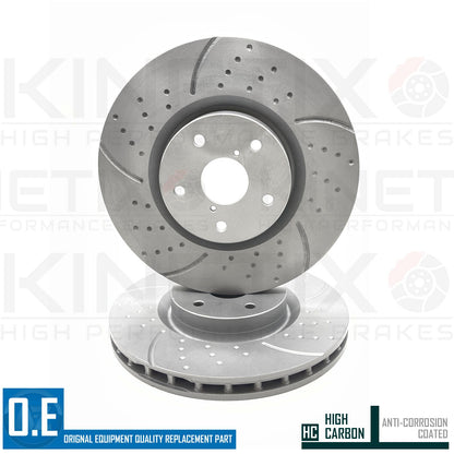 FOR SUBARU IMPREZA 2.5 (GE,GV) DIMPLED GROOVED FRONT BRAKE DISCS PAIR 326mm