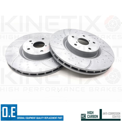 FOR SUBARU IMPREZA 2.5 (GE,GV) DIMPLED GROOVED FRONT BRAKE DISCS PAIR 326mm