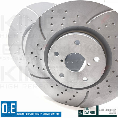 FOR SUBARU IMPREZA 2.5 (GE,GV) DIMPLED GROOVED FRONT BRAKE DISCS PAIR 326mm