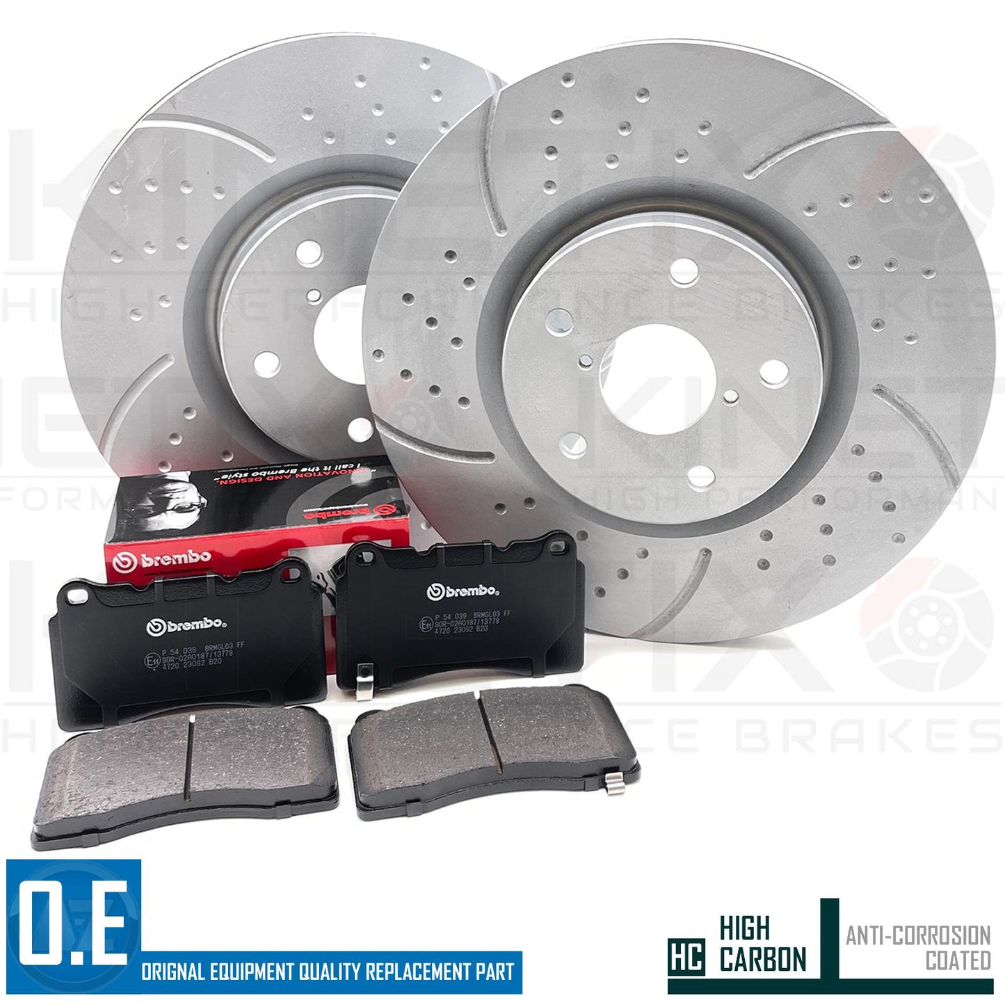 FOR SUBARU IMPREZA 2.0 WRX STi (GD) DIMPLED GROOVED FRONT BRAKE DISCS PADS 326mm
