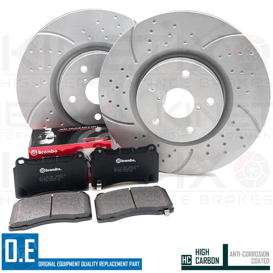 FOR SUBARU IMPREZA 2.0 WRX STi (GD) DIMPLED GROOVED FRONT BRAKE DISCS PADS 326mm