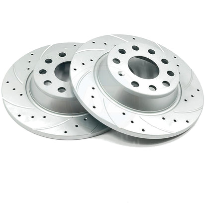 FOR VW FRONT REAR CROSS DRILLED GROOVED BRAKE DISCS BREMBO PADS 312mm 282mm