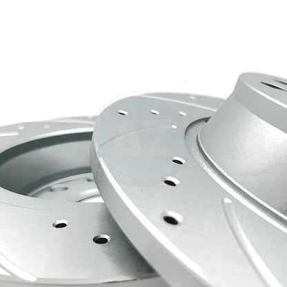 FOR VW GOLF GTI MK5 MK6 FRONT REAR DRILLED GROOVED BRAKE DISCS BREMBO PADS