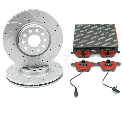 FOR VW GOLF GTI EDITION 35 CROSS DRILLED FRONT BRAKE DISCS CERAMIC PADS 312mm