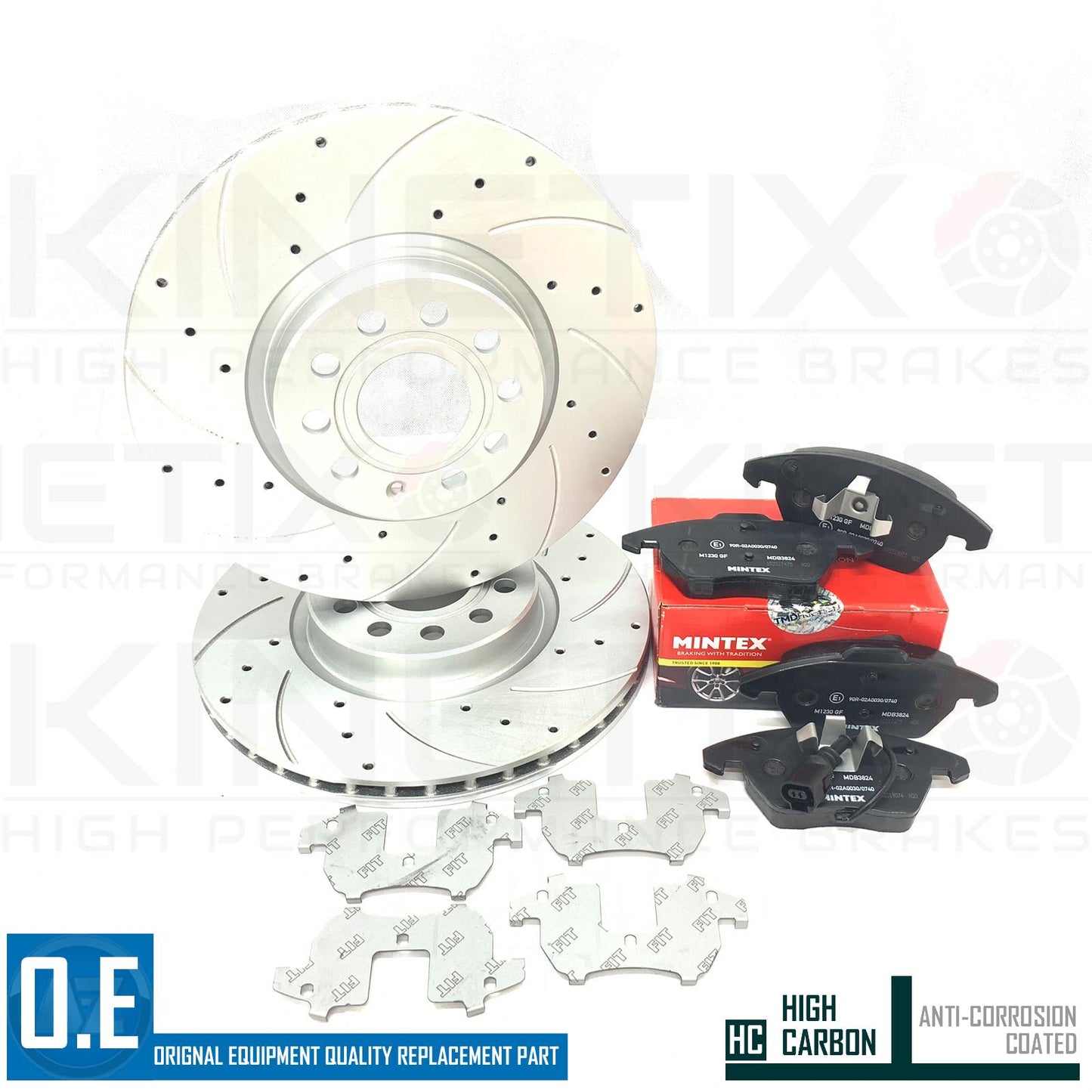 FOR VW GOLF GTi MK6 DRILLED GROOVED FRONT BRAKE DISCS MINTEX PADS 312mm 1LJ/1LL