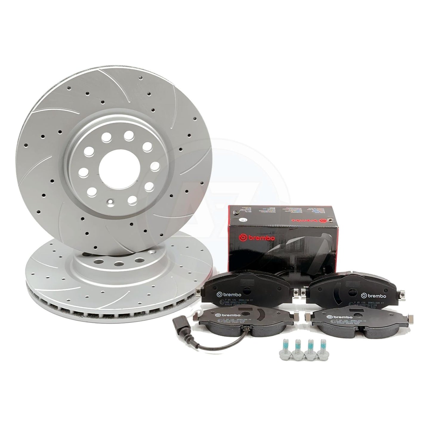 FOR VW PASSAT 1.5 TSI EVO R LINE B8 DRILLED GROOVE FRONT BRAKE DISCS BREMBO PADS