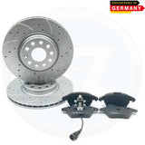FOR VW GOLF GTI MK6 EDITION 35 DRILLED GROOVED FRONT BRAKE DISCS PADS 312mm