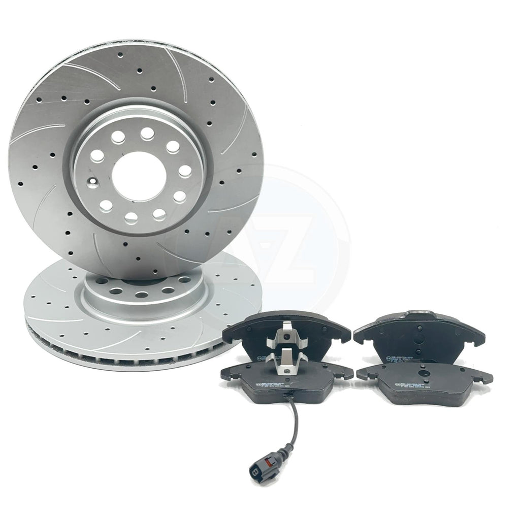 FOR VW GOLF GTI MK6 EDITION 35 DRILLED GROOVED FRONT BRAKE DISCS PADS 312mm