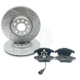 FOR VW GOLF GTI MK5 EDITION 30 DRILLED GROOVED FRONT BRAKE DISCS PADS 312mm