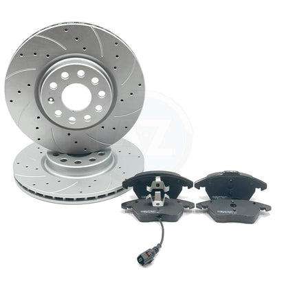 FOR VW GOLF GTI MK5 EDITION 30 DRILLED GROOVED FRONT BRAKE DISCS PADS 312mm