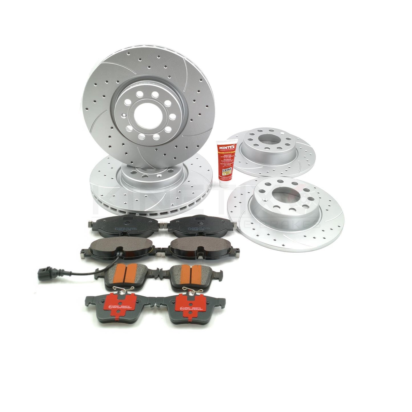 FOR SEAT LEON 1.5 TGI 20+ DRILLED GROOVED FRONT REAR BRAKE DISCS PADS 312/272