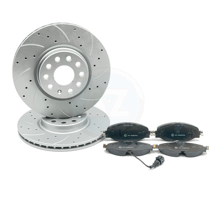 FOR AUDI A3 8Y 35 TDI TFSI S LINE DRILLED GROOVED FRONT BRAKE DISCS PADS 312mm