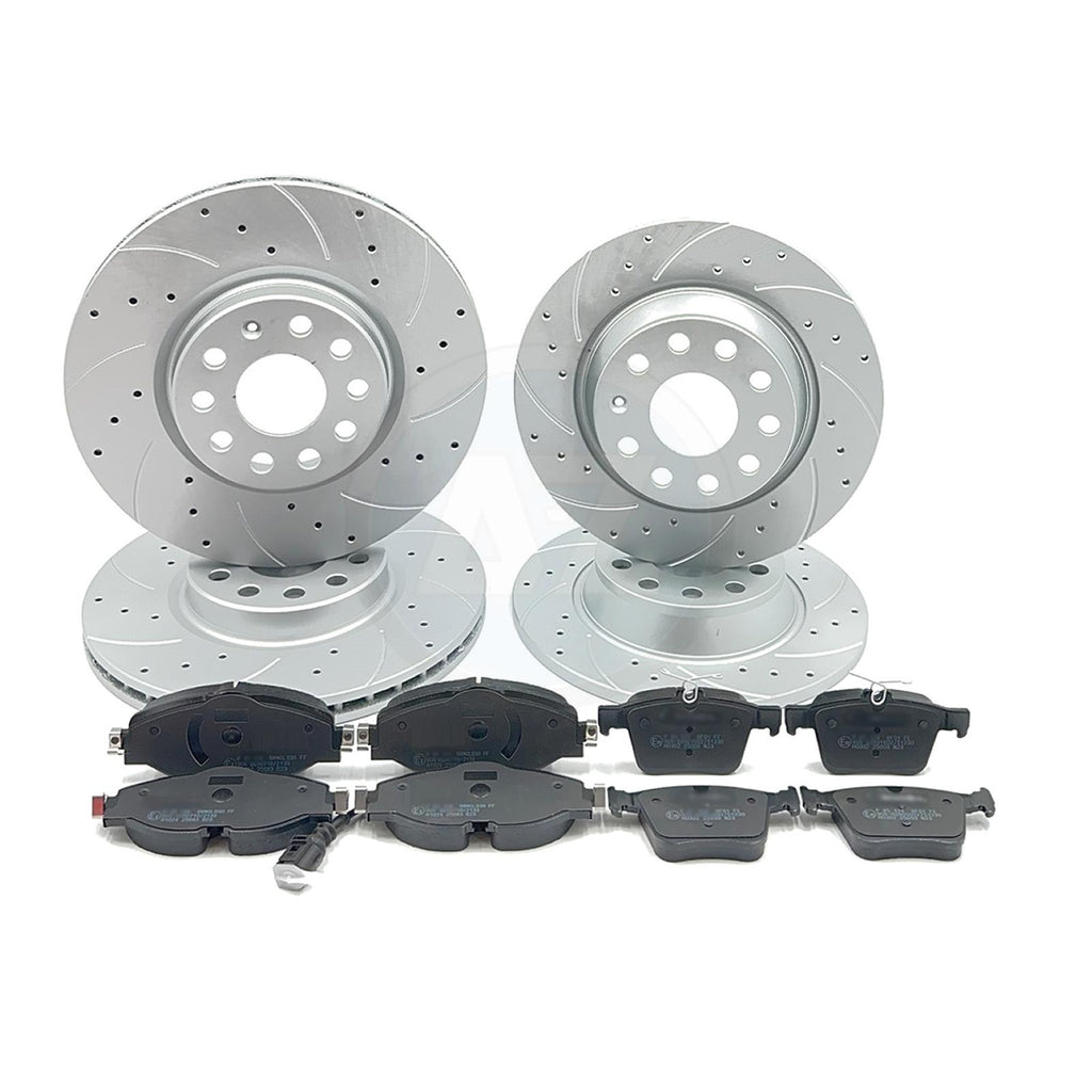 FOR VW GOLF GTD MK7/7.5 DRILLED GROOVED FRONT REAR BRAKE DISCS PADS 312mm 272mm